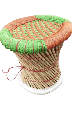 Handmade Bamboo and Rope Mooda Stool Handmade Bamboo and Rope Mooda Stool
