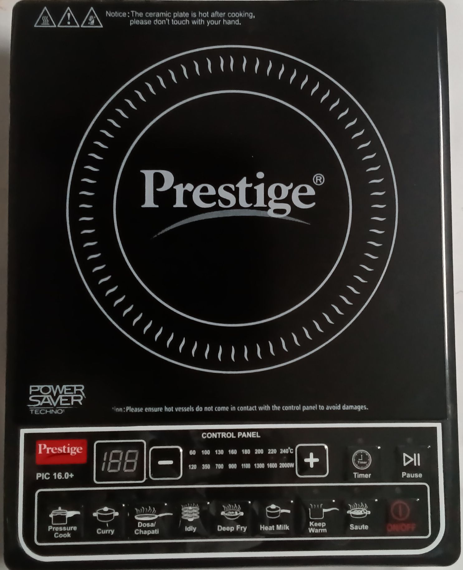 Prestige 2000 watt induction cooktop 