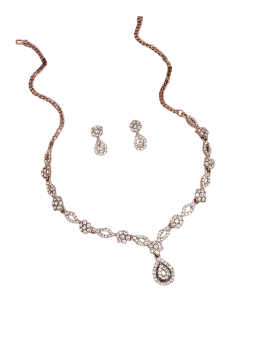 Women's Cubic Zirconia Rose Gold Plated Jewellery Set