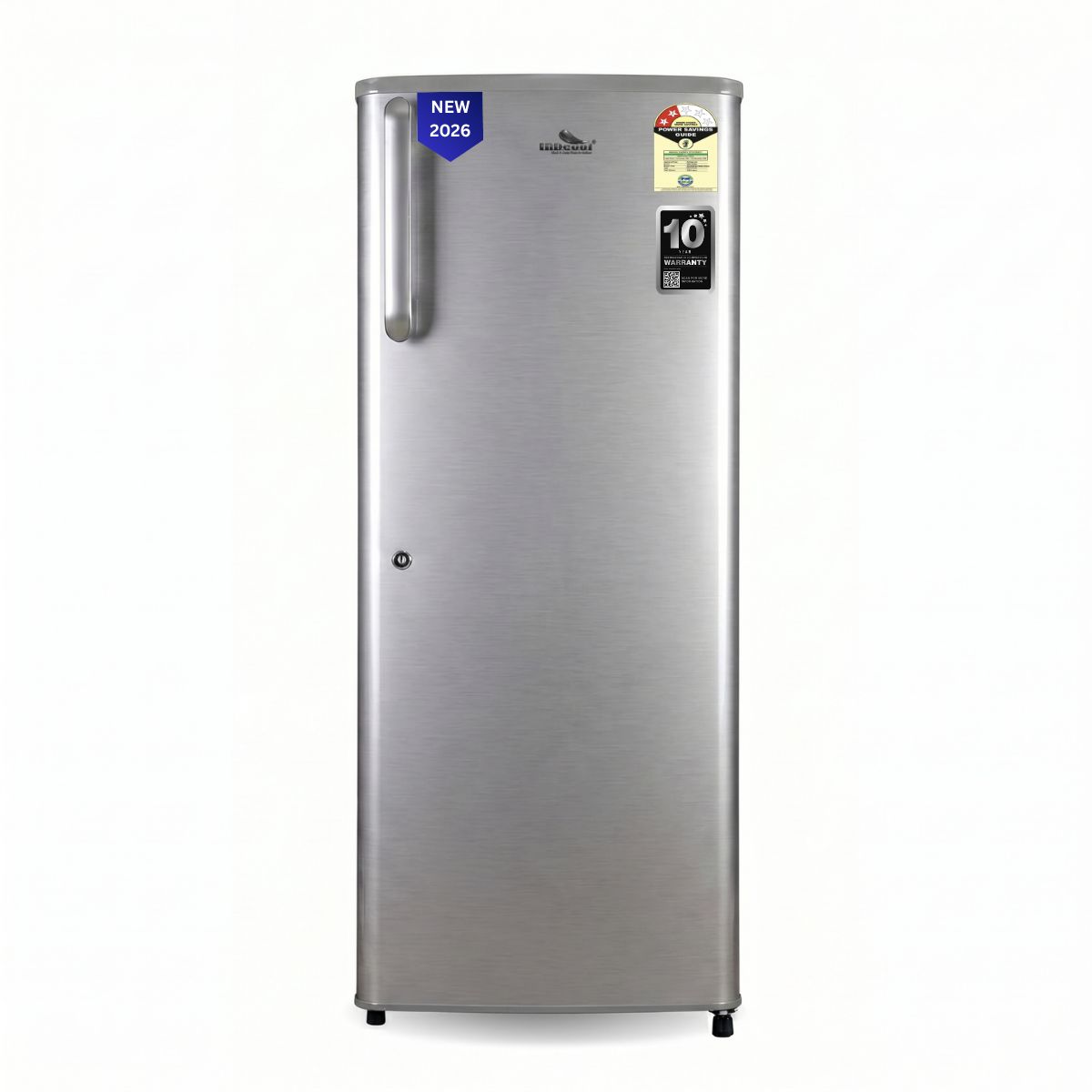 IDCREFSD190D3HSL (Model 2026): INDcool 190L Refrigerator Single Door 2 Star | Fridge Energy Saving Stylish Linish Finish | Direct Cool Single Door Refrigerator | Toughened Glass Shelves