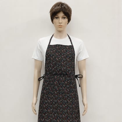 Black Printed Kitchen Apron with Front Pocket Black Printed Kitchen Apron with Front Pocket
