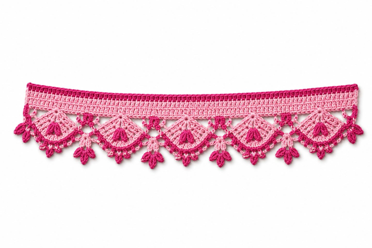 Handmade Pink Ombre Crocheted Door Toran