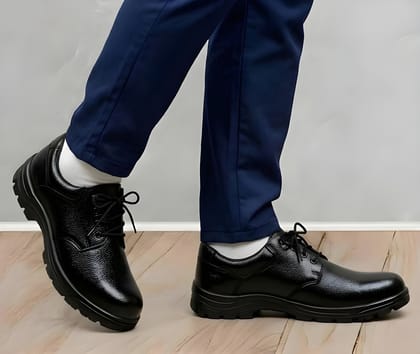 Latest Elite Heavy Duty Men Steel Toe Safety Shoes | Anti-Slip Lace-Up Industrial Work Footwear | Comfortable Protective Shoes for Factory, Construction & Warehouse Use