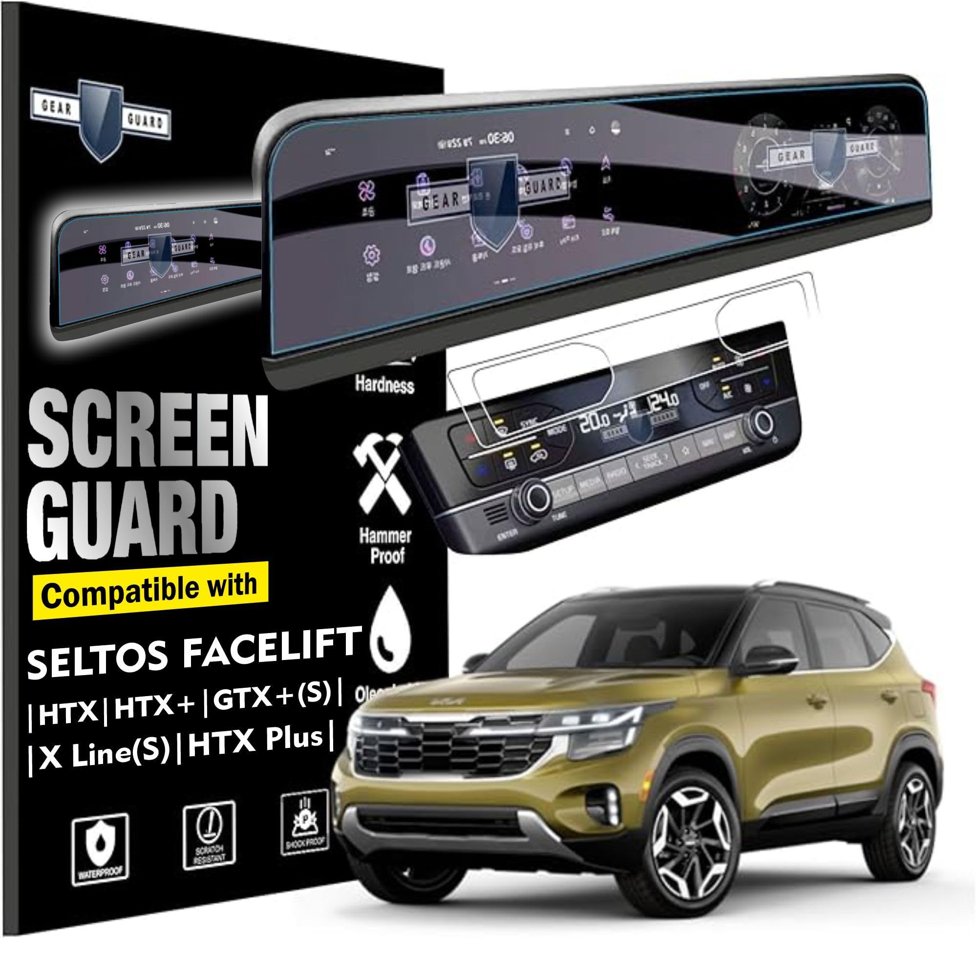RGY Screen Guard For KIA SELTOS FACELIFT FULL SCREEN - Clear (Kia Seltos Facelift + AC Ven) RGY Screen Guard For KIA SELTOS FACELIFT FULL SCREEN - Clear (Kia Seltos Facelift + AC Ven) - Seltos Full Screen / small