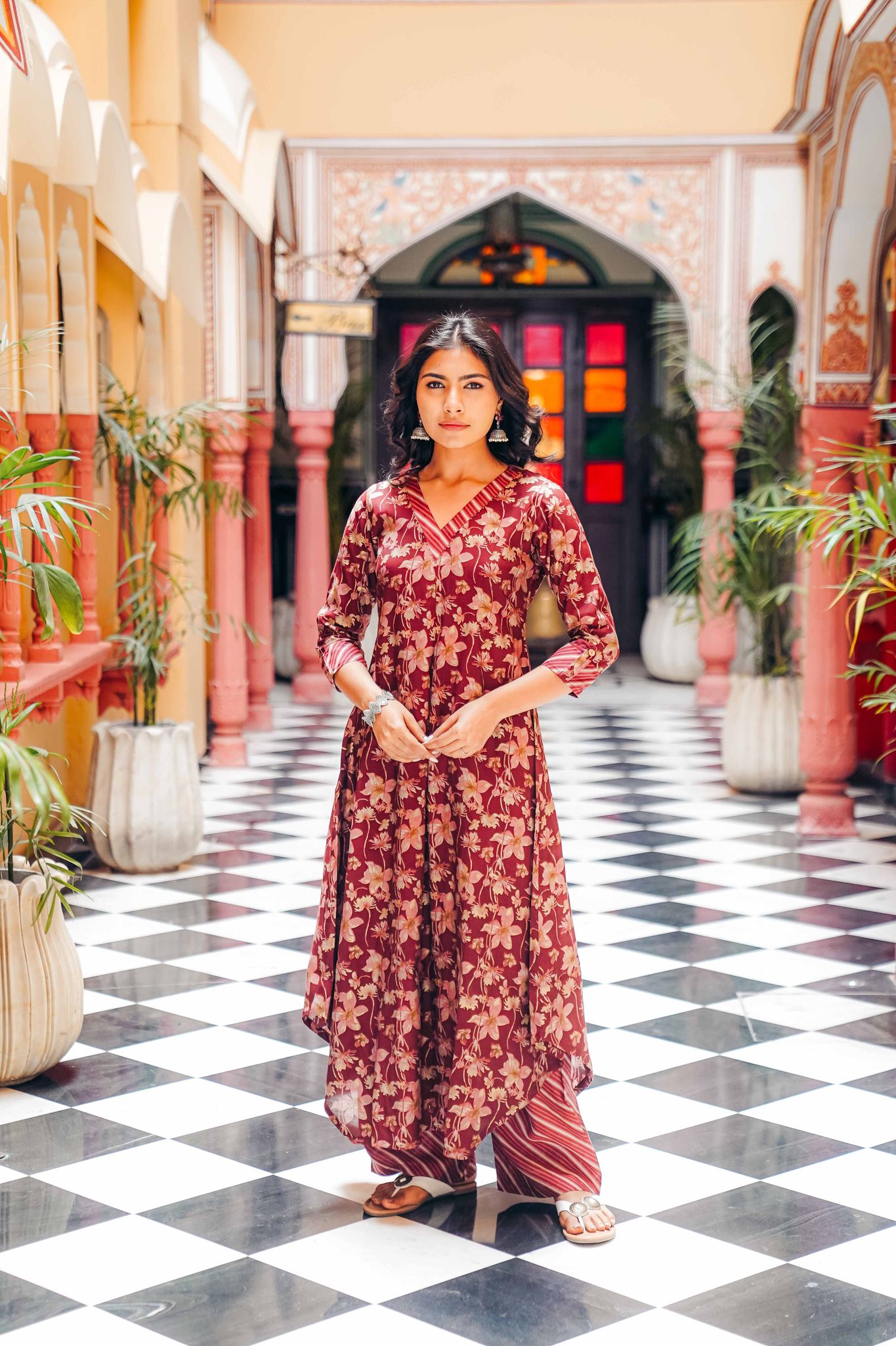 Zeenaya – Modal Chanderi Box Pleated Kurta Set