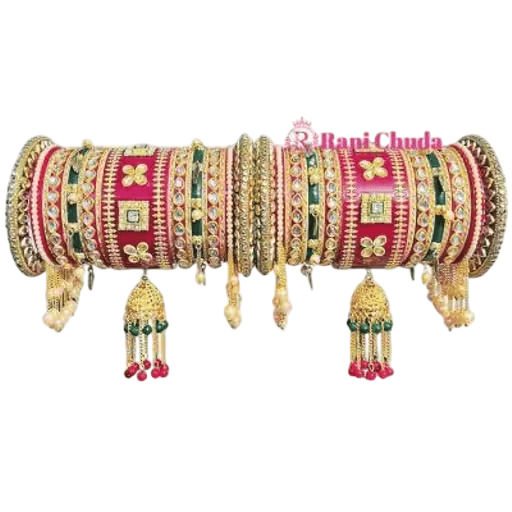 Rani Chuda Wedding Bangle Set with Latkan Jhumki