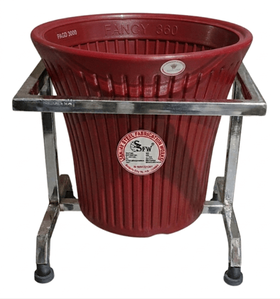 SSFW Stainless Steel Plant Stand  Without Plastic Pot (Suitable for Plastic Pot  Dia 22cm* Height-22cm , 09 *09 INCH) 16 Gauge 18mm Square Pipe | Lifetime Rust-Proof | Attractive Indoor/Outdoor Pot Stand
