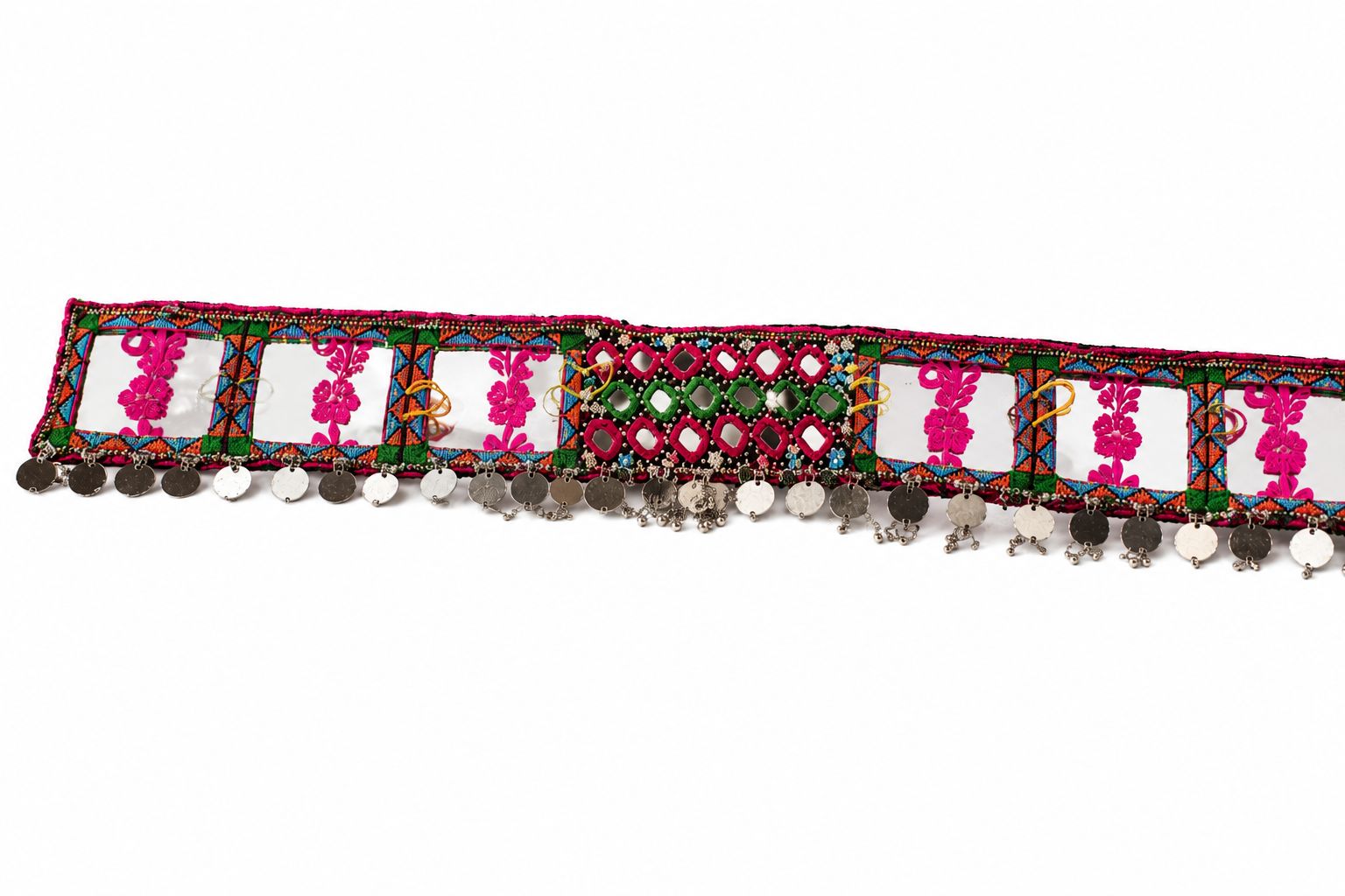 Vintage Kutch Embroidered Toran with Mirrors and Ghungroo Coins