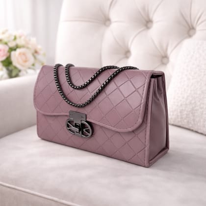 Quilted Design Sling Bag For Women | Chain Strap | Trendy Shoulder Bag