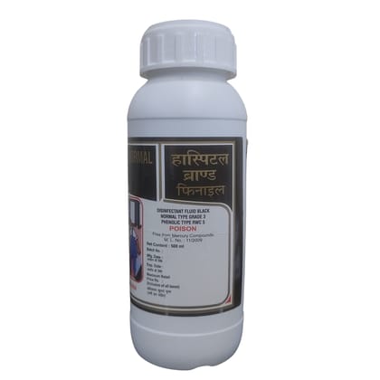Hospital Brand Disinfectant Fluid Black Normal Phenyle , Multipurpose Disinfectant Cleaner for Hospital & Commercial Use ,500 ml
