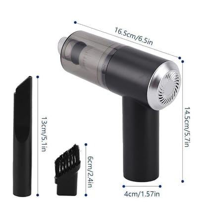 2-in-1 Car Vacuum Cleaner - 120W High-Power Handheld Wireless With Dust Collection/Lighting, Home and Car Dual-Use, Portable USB Rechargeable, Black