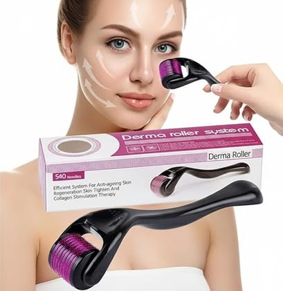 Roller System, 540 Needles, Anti-Aging Skin Regeneration, Collagen Stimulation Therapy