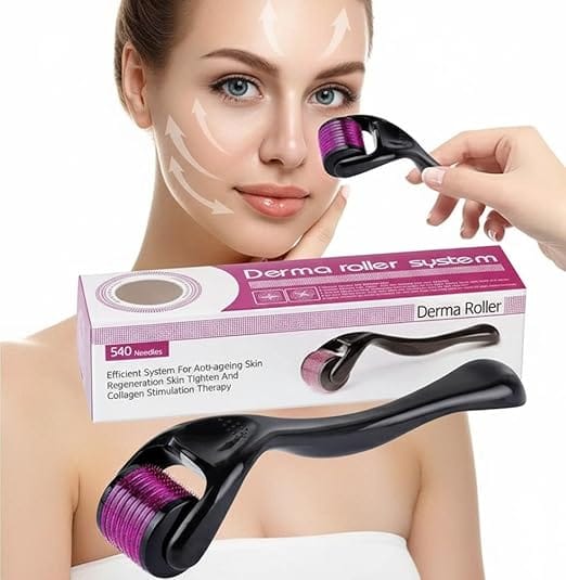 Roller System, 540 Needles, Anti-Aging Skin Regeneration, Collagen Stimulation Therapy