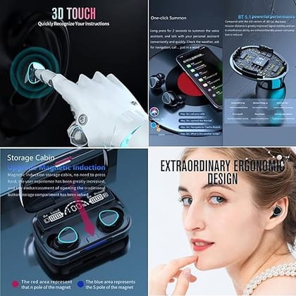 M10 TWS Bluetooth V5.1 in-Ear Wireless Earbuds with Upto 4 Hours Playback Stereo Sports Waterproof Bluetooth Earphones with Mic, Noise-Cancellation, (Black, True Wireless) (Pack of 1) M10 TWS Bluetooth V5.1 in-Ear Wireless Earbuds with Upto 4 Hours Playback Stereo Sports Waterproof Bluetooth Earphones with Mic, Noise-Cancellation, (Black, True Wireless) (Pack of 1)
