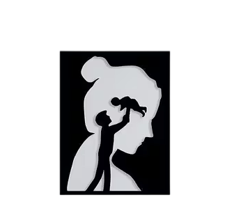 Mother and Child Silhouette Metal Wall Decor Mother and Child Silhouette Metal Wall Decor