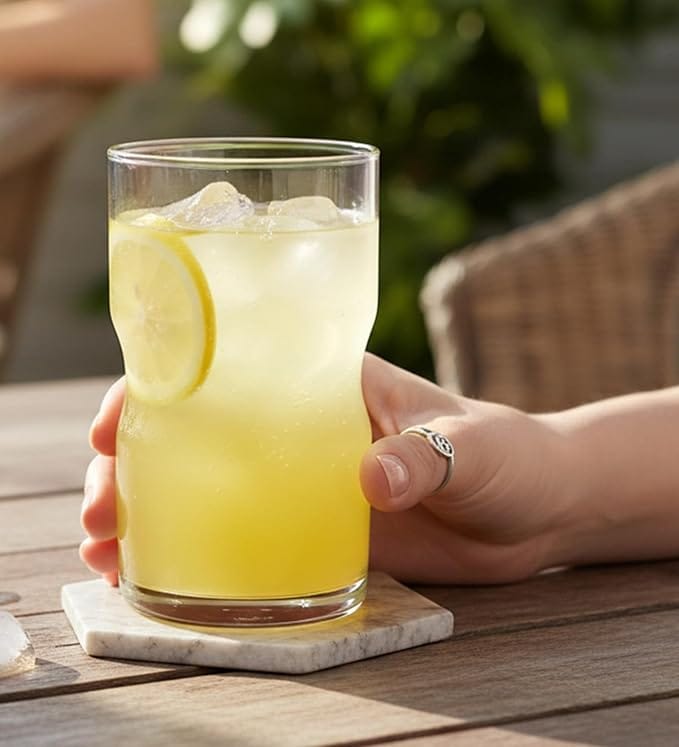 Yera Prima Aqua water/juice/cocktail glass 285 ml each- set of 4 pcs | Tumblers for Water, Cold Drinks, Juice | Dishwasher Safe | for Daily use & Gifting