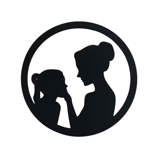 Mother and Daughter Silhouette Metal Wall Art