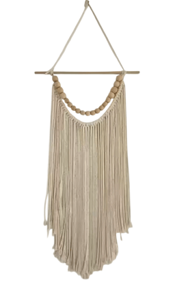 Bohemian Macrame Tabletop Decor with Wooden Beads