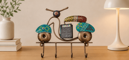 CHANDRA Handicraft Scooter Wall-Mounted Key Holder with 4 Hooks CHANDRA Handicraft Scooter Wall-Mounted Key Holder with 4 Hooks