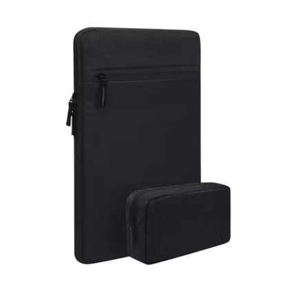 2-in-1 Black Laptop Sleeve & Accessory Pouch Set