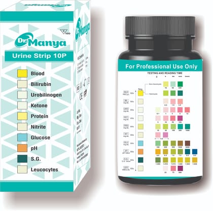 Wellness Complete Urine Health Test Strips with 10 Diagnostic Parameters – Glucose, Protein, Ketone, pH, Blood, Nitrite, Leukocytes, Bilirubin, Urobilinogen & Specific Gravity – 100 Strips