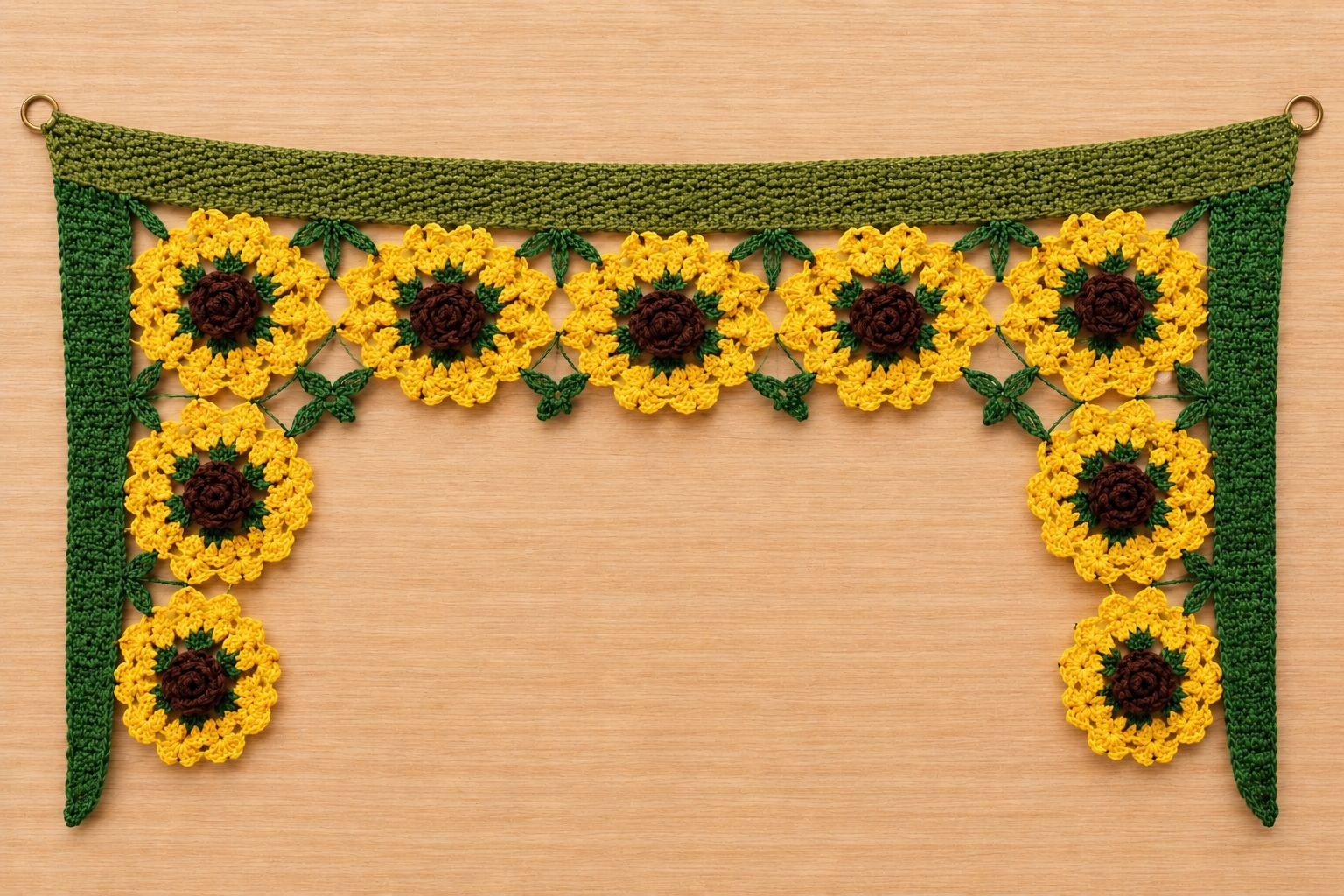 Hand-Crocheted Sunflower Door Toran