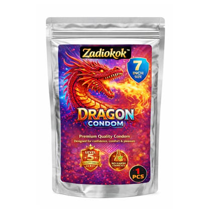 Zadiokok Dragon Condom 7 Inch Reusable Condom Reliable Comfort, Confidence & Intimate Pleasure 1 Pcs Set