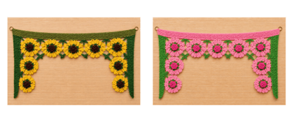 Handmade Crochet Flower Toran and Coaster Set (Pack of 2 Designs) Handmade Crochet Flower Toran and Coaster Set (Pack of 2 Designs)