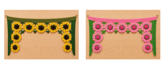 Handmade Crochet Flower Toran and Coaster Set (Pack of 2 Designs)