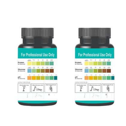 Wellness Advanced 3-in-1 Urine Health Test Strips Combo Pack | Glucose, Protein & pH Monitoring | 2 Bottles with 200 Total Urinalysis Strips