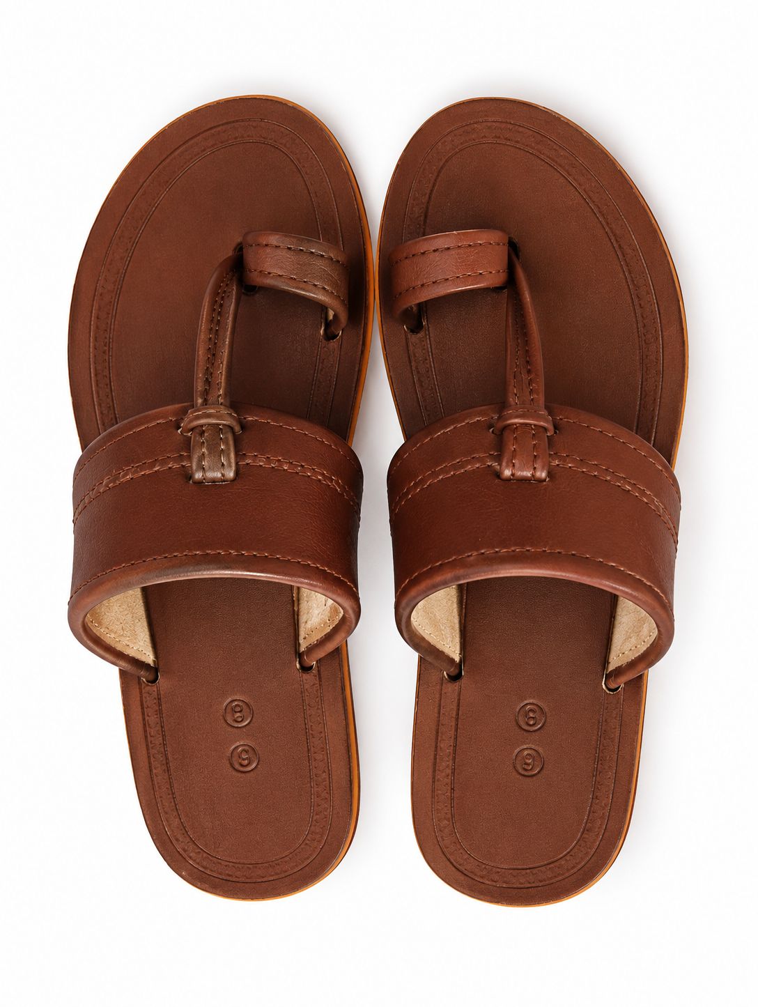 Tan Leatherette Kolhapuri Sandals for Men