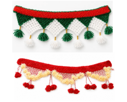 2-Pack Handmade Crochet and Beaded Festive Door Torans