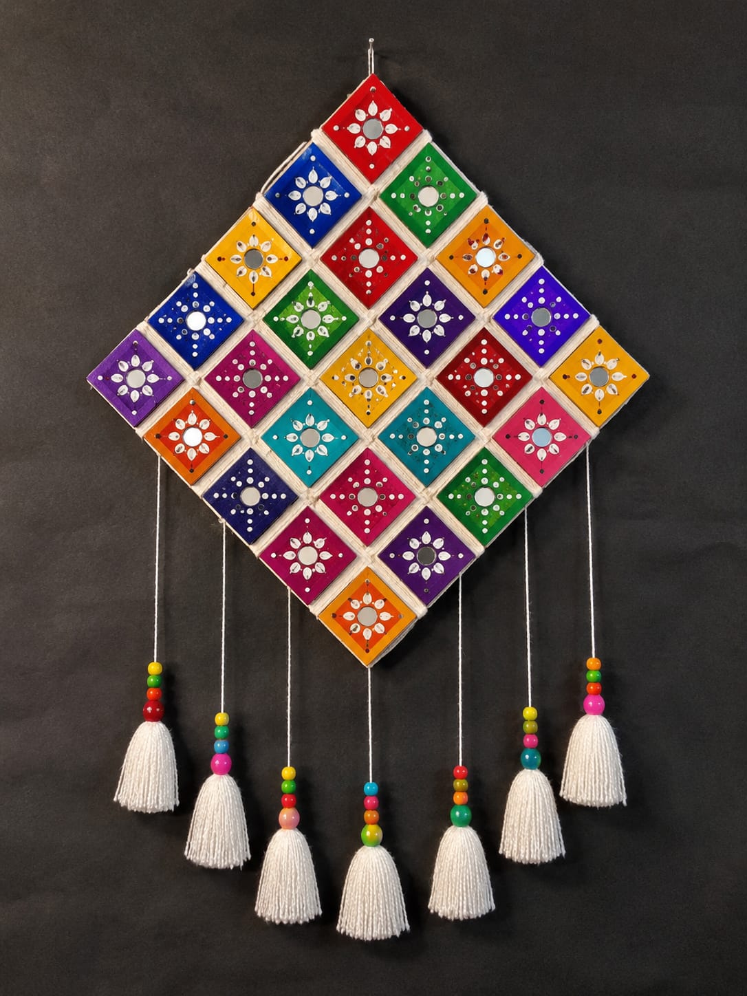 Handmade Lippan Art Multicolor Diamond Wall Hanging