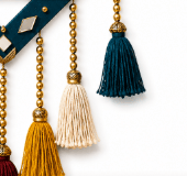Traditional Indian Toran with Gold Beads and Multicolour Tassels