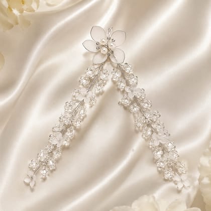 Crystal Floral Bridal Hair Vine for Women | Wedding Pearl Hair Accessory Crystal Floral Bridal Hair Vine for Women | Wedding Pearl Hair Accessory