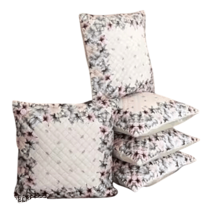 Elegance Floral Quilted Cushion Covers (Set of 5)