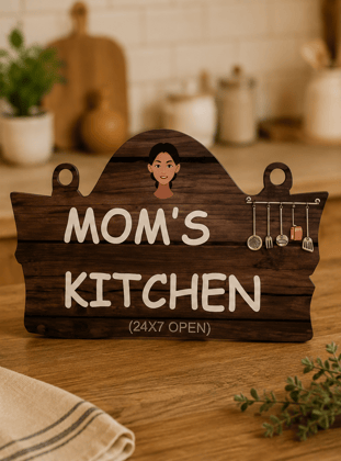 Personalized "Mom's Kitchen" Wooden Wall Hanging Sign Personalized "Mom's Kitchen" Wooden Wall Hanging Sign