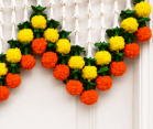 Artificial Marigold and Jasmine Flower Toran Door Hanging Artificial Marigold and Jasmine Flower Toran Door Hanging