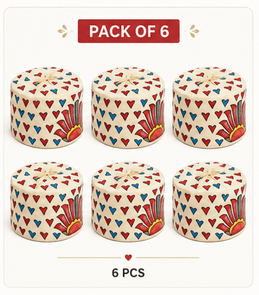 [Pack of 6] Traditional Hand-Painted Indian Cap (Kufi Style)