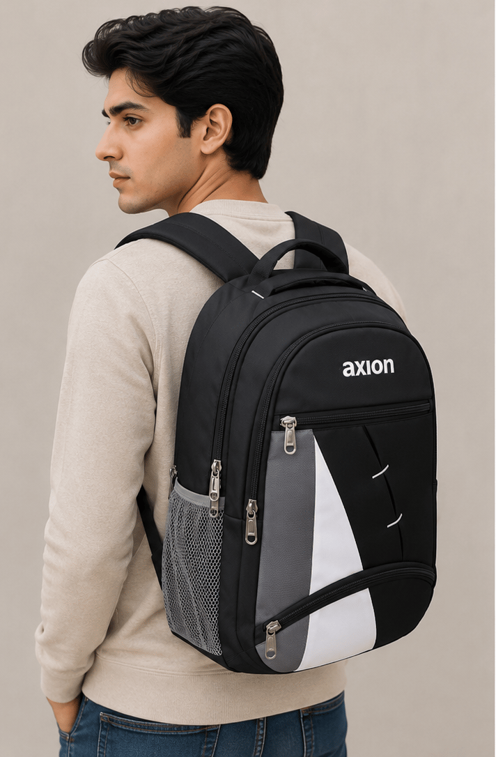 Axion Black & Grey Laptop Backpack
