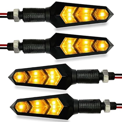 PECULIAR ZONE 6LEDY+HBB Front, Rear, Side LED Indicator Light for Bajaj, Hero, Honda, TVS, Suzuki, Universal For Bike Universal For Bike (Yellow, Blue)