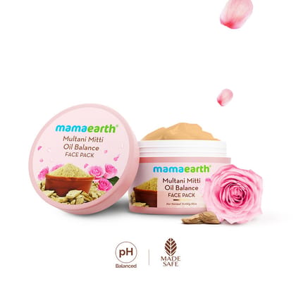 Mamaearth Multani Mitti Oil Balance Face Pack Controls Oil, Minimizes Pores & Gives Radiant Skin (200g)
