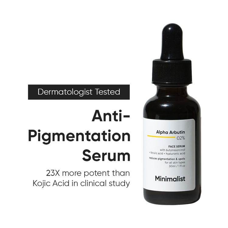 Minimalist 2% Alpha Arbutin Face Serum With Butylresorcinol & Ferulic Acid For Hyperpigmentation (30ml)