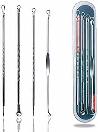 Elecsera Stainless Steel Blackhead Pimple Extractor/Remover Tool (Pack of 4)