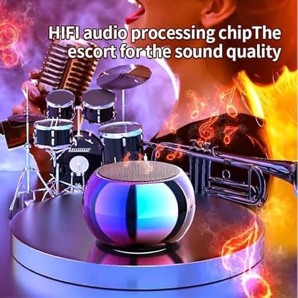 Mini Boost 4 Bluetooth Speaker 4D Mini Electroplating Round Steel Speaker - Multicolor - Pack of 1