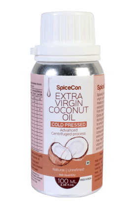 SpiceCon EXTRA VIRGIN COCONUT OIL | Cold Pressed | 100% Pure & Natural Coconut Oil | No Gluten | No Artificial Colors & Flavors (100 ML)