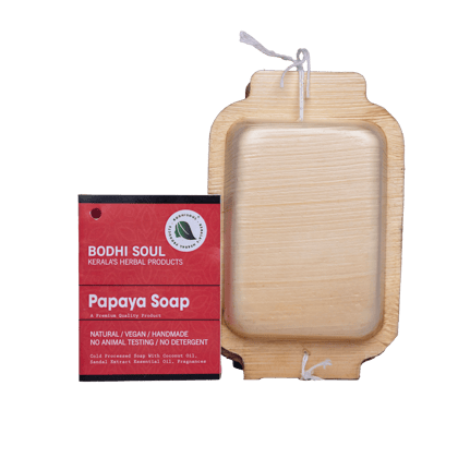 Bodhi Soul Papaya Ayurvedic Soap | Handmade Skin Brightening Bath Bar | Reduces Tan & Pigmentation | 75g