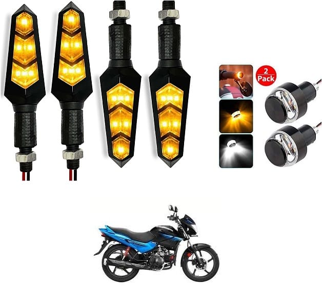 PECULIAR ZONE 6LEDY+HBY Front, Rear, Side LED Indicator Light for Bajaj, Hero, Honda, TVS, Suzuki, Universal For Bike Universal For Bike Yellow