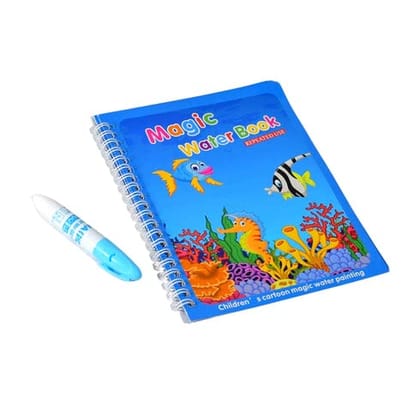 Toy Imagine 4-Pack Water Magic Coloring Books with Refillable Pens | Reusable No Mess Magic Reveal Activity Book for Kids | Educational Drawing Toy, Fine Motor Skills, Quick Dry Travel Friendly