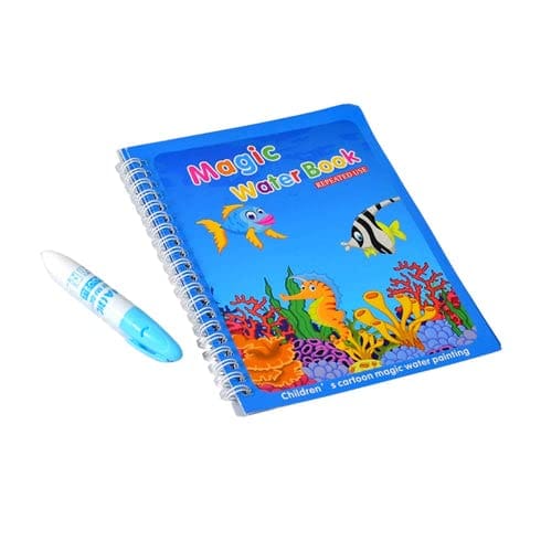 Toy Imagine 4-Pack Water Magic Coloring Books with Refillable Pens | Reusable No Mess Magic Reveal Activity Book for Kids | Educational Drawing Toy, Fine Motor Skills, Quick Dry Travel Friendly